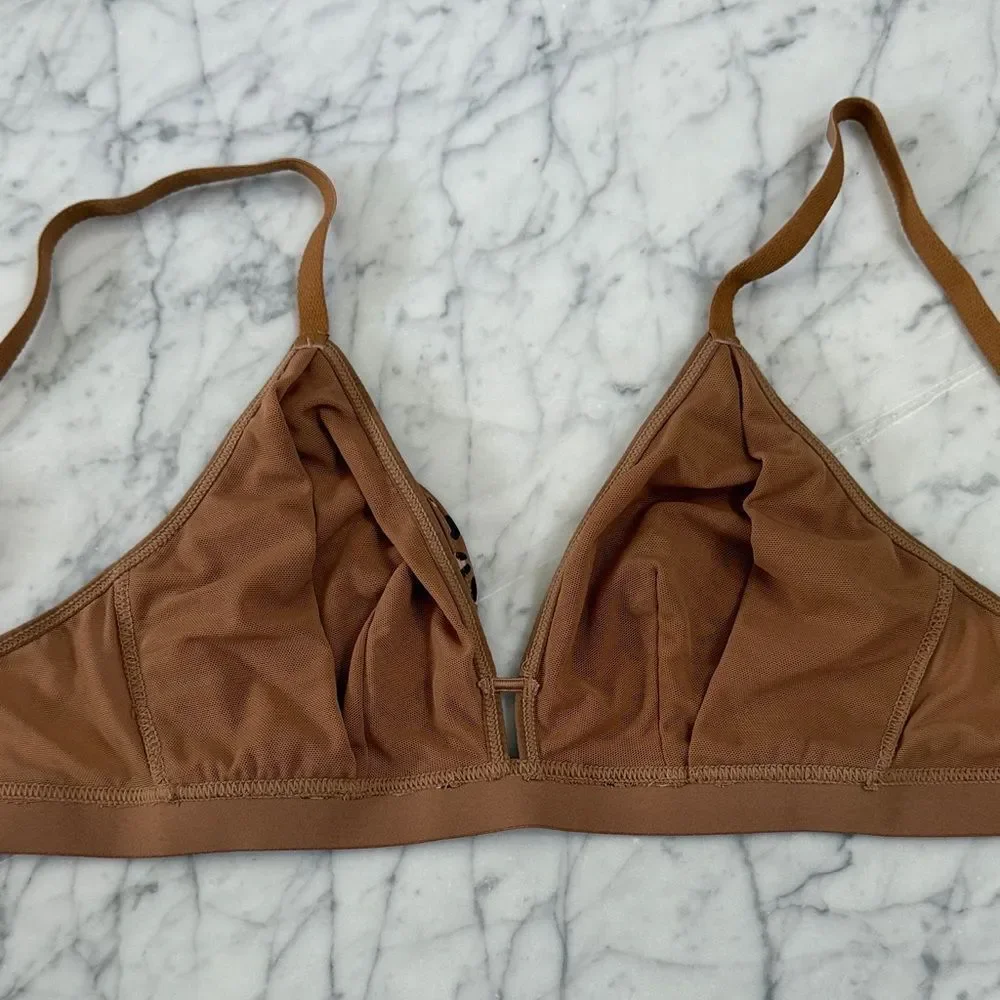 Lively Sz 1 Leopard Print Brown Bralette